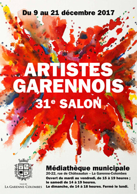 31e salon des artistes garennois |Du 9 au 21 décembre 2017 Médiathèque municipale