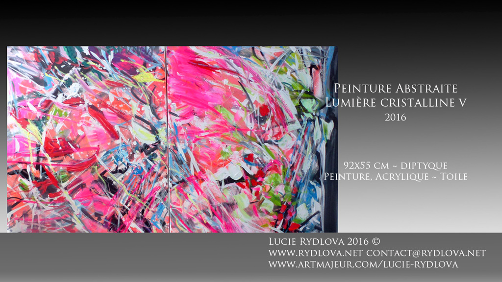 Peintures acryliques sur toile 92x55 diptyque cm Lumire cristalline V