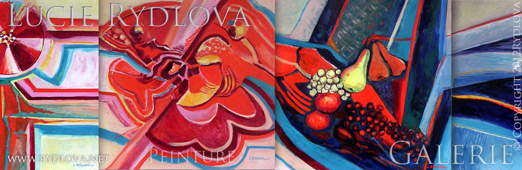 Peinture & tableau de Rydlova LuciePeintures Abstraites « Cocktail d’été » ainsi « Rose de corail » 100x100cm peinture à huile